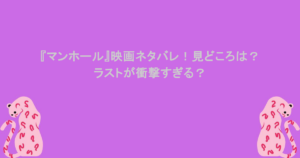 『マンホール』映画ネタバレ！見どころは？ラストが衝撃すぎる？