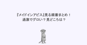 『メイドインアビス』見る順番まとめ!過激でグロい?見どころは?